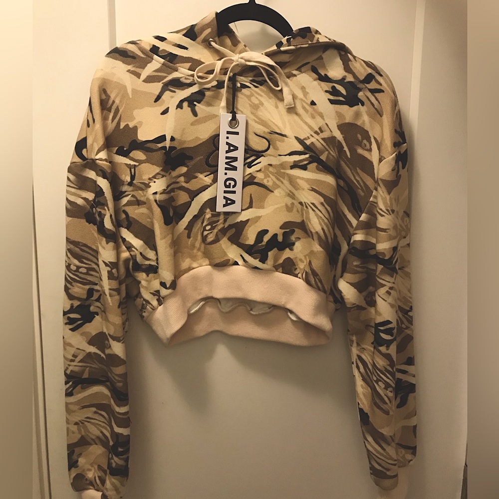 I.AM.GIA XS Mauve Cropped Hoodie
